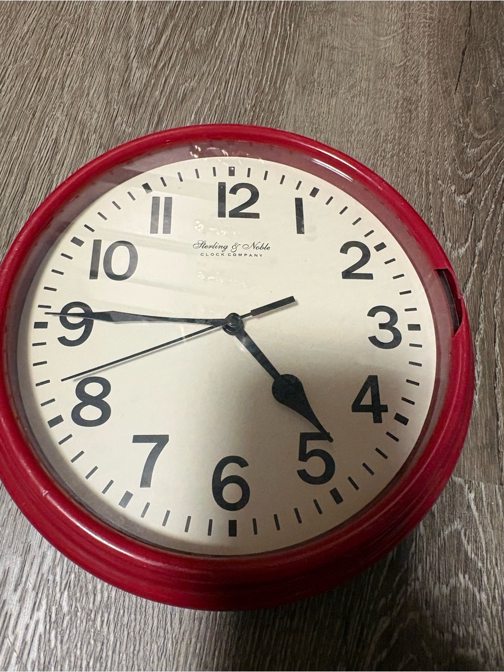 Sterling & Noble Red Round Wall Clock - Bold Retro Style